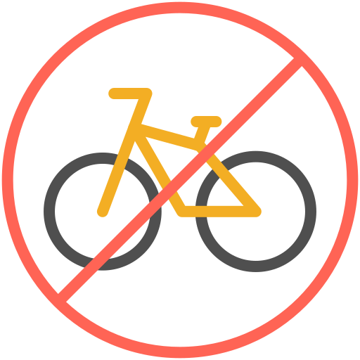 Нет велосипеда Generic color fill иконка
