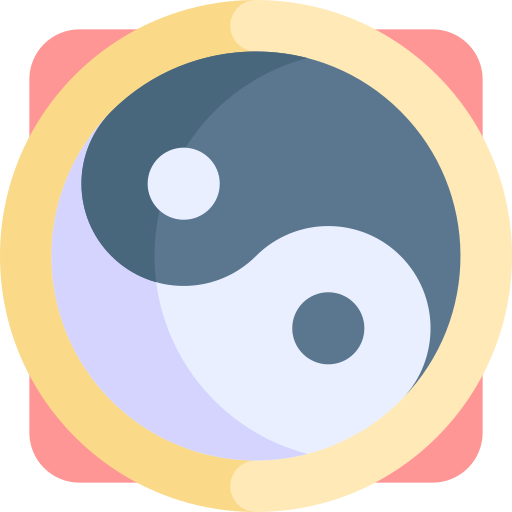 yin yang Kawaii Flat icona