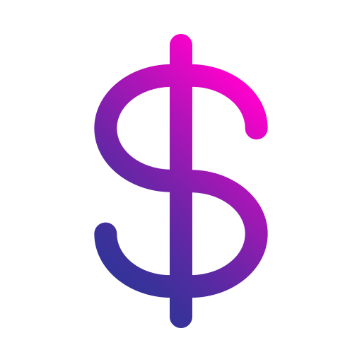 Символ доллара Generic gradient outline иконка