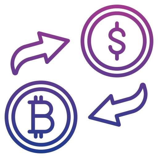 Exchange cryptocurrency Generic gradient outline icon
