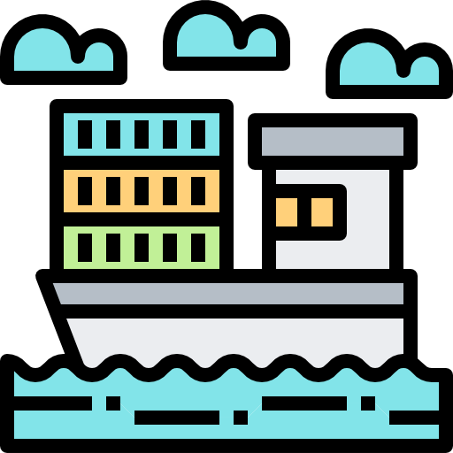 barco de carga Justicon Lineal Color icono