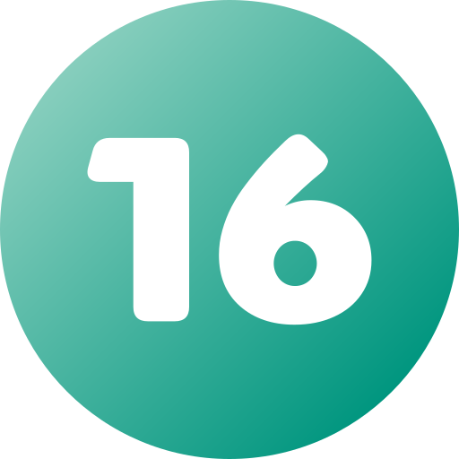 numer 16 Generic gradient fill ikona