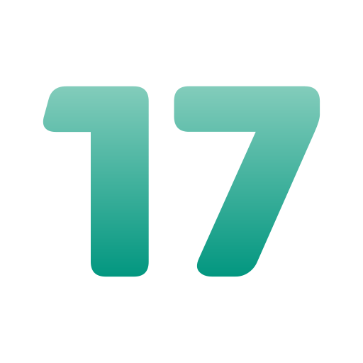 numero 17 Generic gradient fill icona