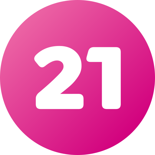 Number 21 Generic gradient fill icon