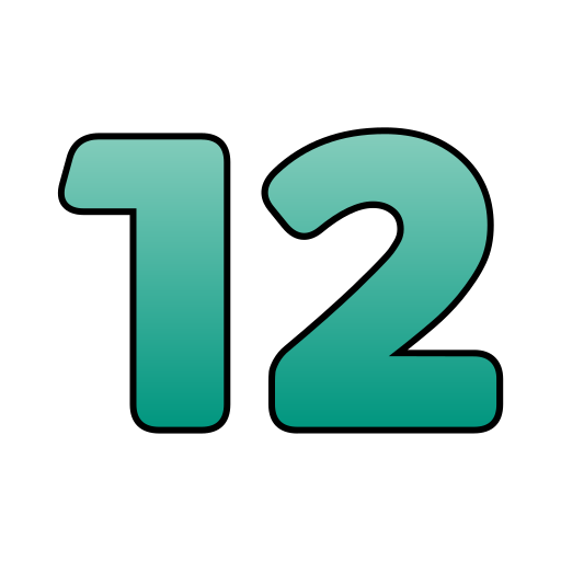 numero 12 Generic gradient lineal-color icona