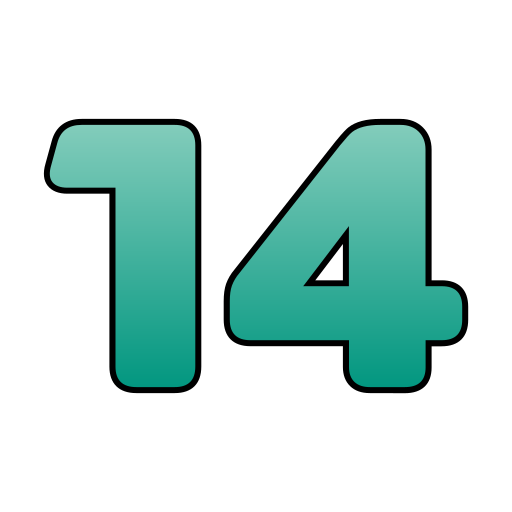 numero 14 Generic gradient lineal-color icona
