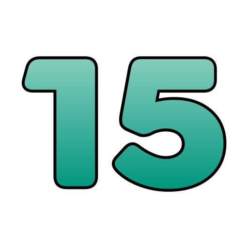 Number 15 Generic gradient lineal-color icon