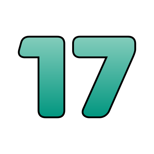 Number 17 Generic gradient lineal-color icon