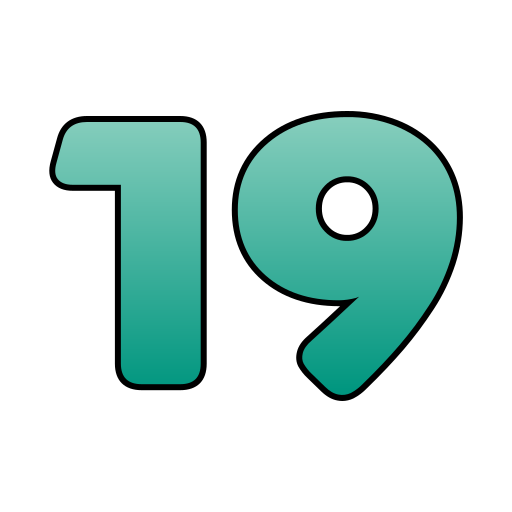 número 19 Generic gradient lineal-color icono