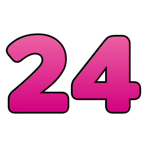Number 24 Generic gradient lineal-color icon