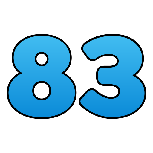 Number 83 Generic gradient lineal-color icon