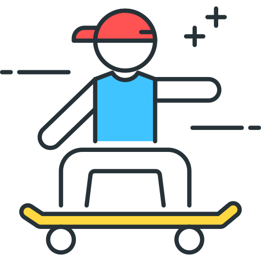 andare con lo skateboard Flaticons.com Flat icona