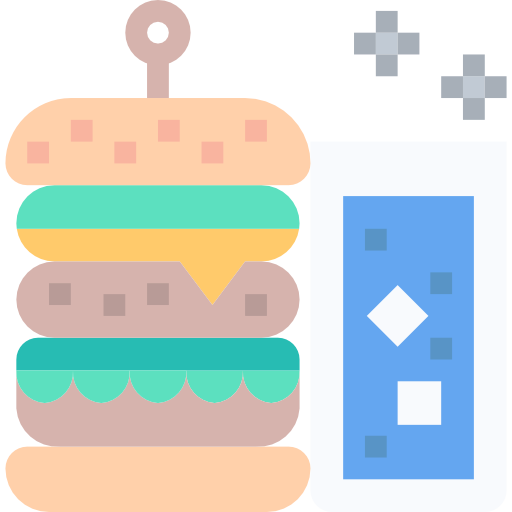 dubbele hamburger Justicon Flat icoon