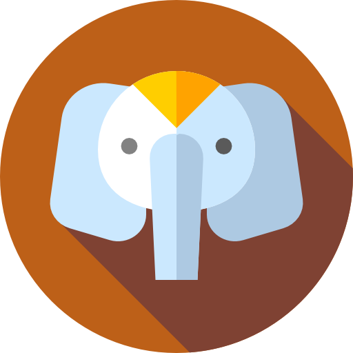 olifant Flat Circular Flat icoon