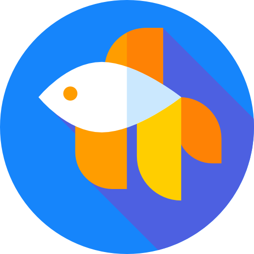 Fighting fish Flat Circular Flat icon
