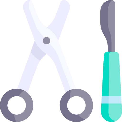 Хирургические инструменты Kawaii Flat иконка