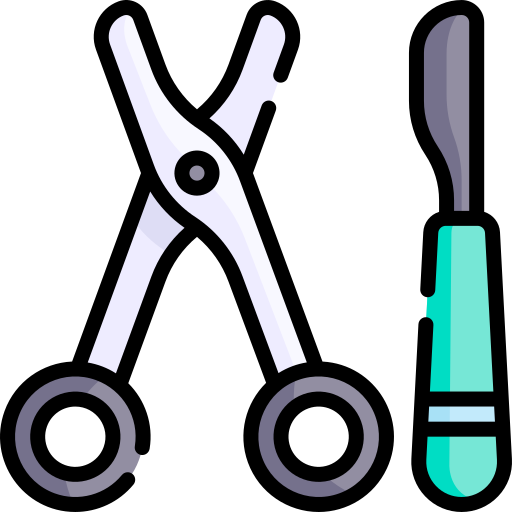 narzędzia chirurgiczne Kawaii Lineal color ikona