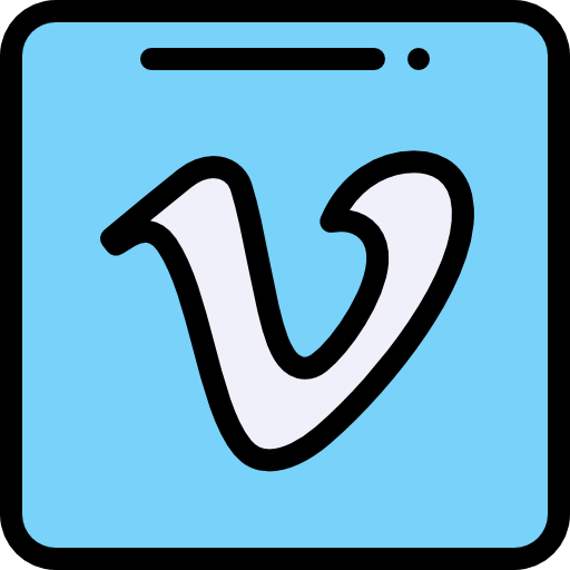 Vimeo Detailed Rounded Lineal color icon