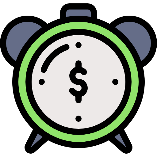 el tiempo es dinero Detailed Rounded Lineal color icono