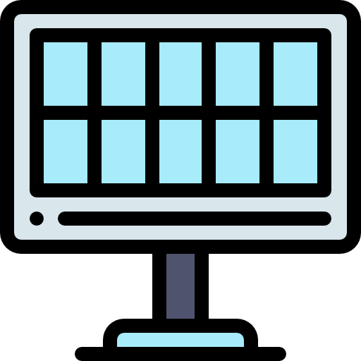 태양 전지 패널 Detailed Rounded Lineal color icon