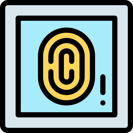 指紋 Detailed Rounded Lineal color icon