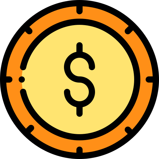 símbolo de dólar Detailed Rounded Lineal color icono