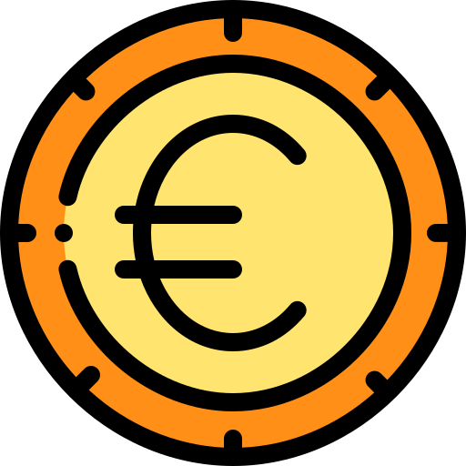 euro Detailed Rounded Lineal color icono