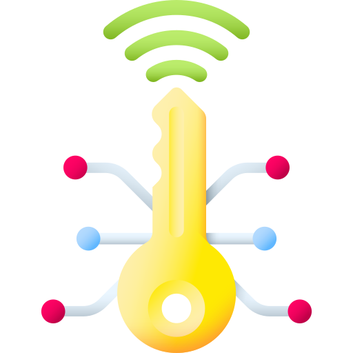 llave inteligente 3D Color icono