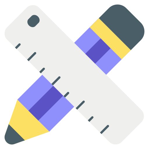 Pencil and ruler Generic color fill icon