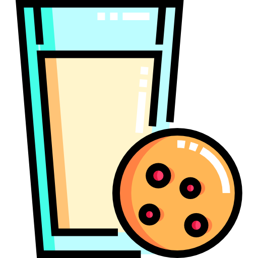 Печенье и молоко Detailed Straight Lineal color иконка