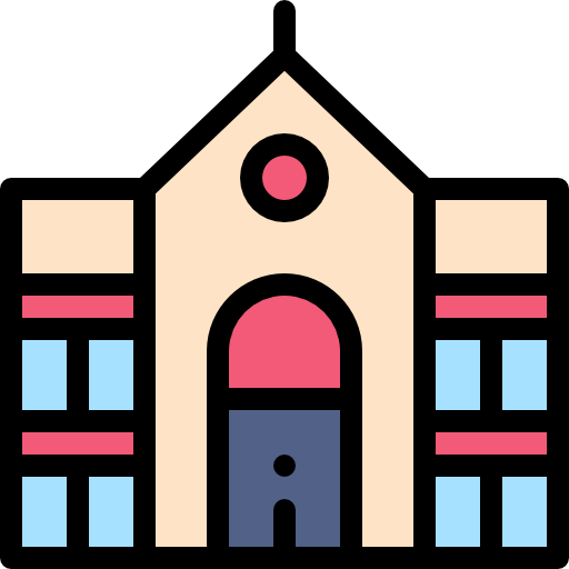 대학 Detailed Rounded Lineal color icon