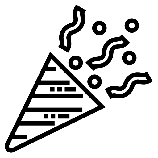 coriandoli Detailed Straight Lineal icona