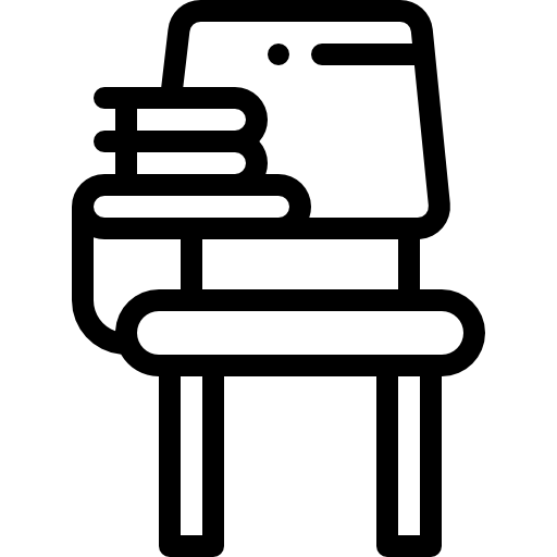 책상 의자 Detailed Rounded Lineal icon