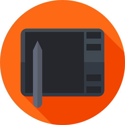 Graphic tablet Flat Circular Flat icon