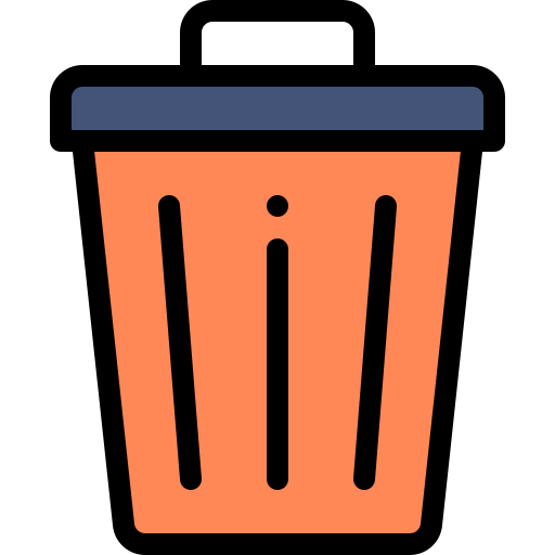 Bin Detailed Rounded Lineal color icon