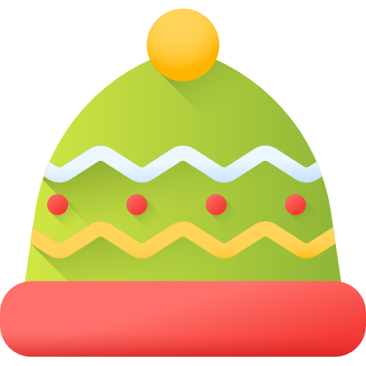 sombrero de invierno 3D Color icono