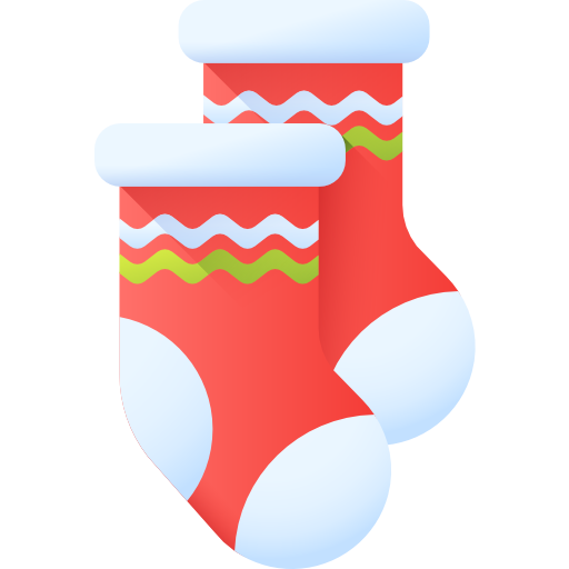 calcetín de navidad 3D Color icono