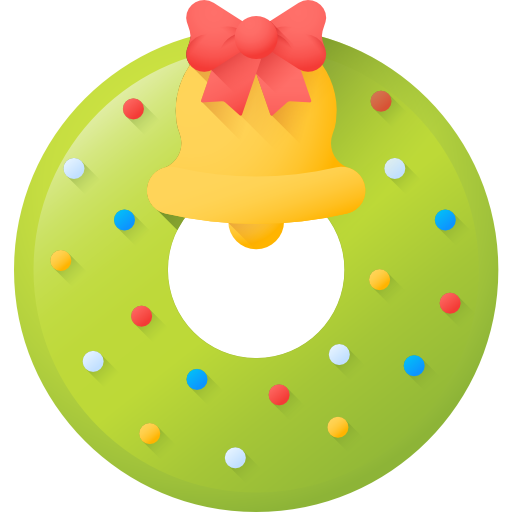 Christmas wreath 3D Color icon