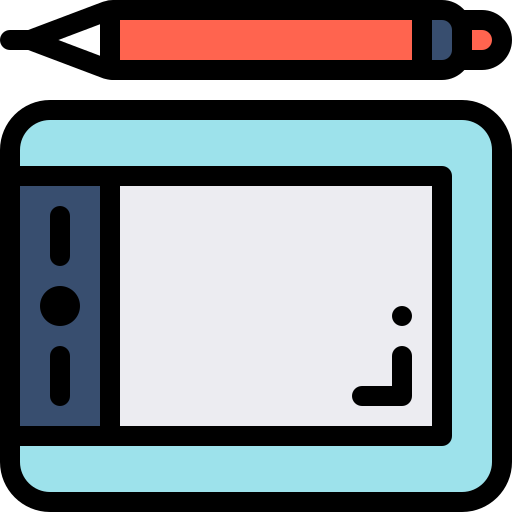 grafiktablet Detailed Rounded Lineal color icon
