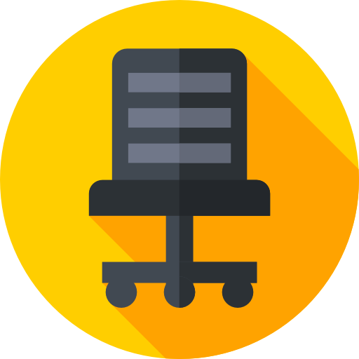 sedia della scrivania Flat Circular Flat icona