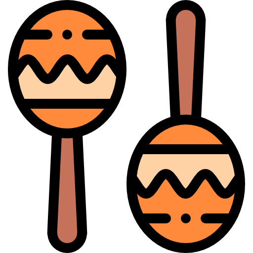 maracas Detailed Rounded Lineal color icon