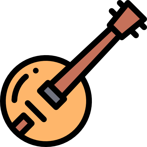 Банджо Detailed Rounded Lineal color иконка