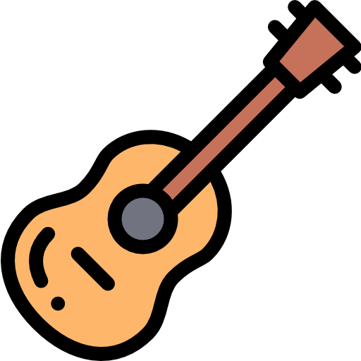 Акустическая гитара Detailed Rounded Lineal color иконка