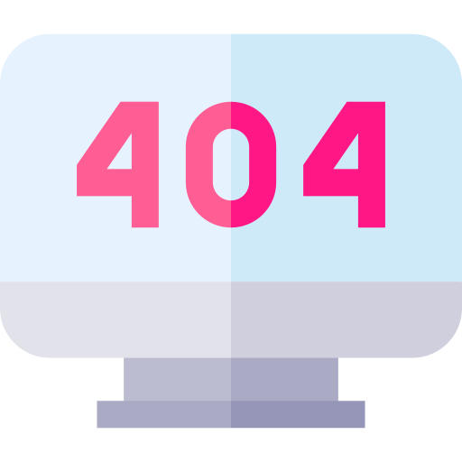 error 404 Basic Straight Flat icono