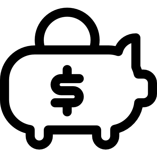 Świnka skarbonka Basic Rounded Lineal ikona