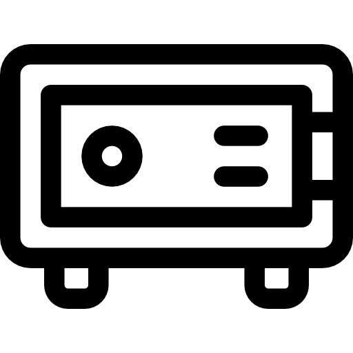 caja fuerte Basic Rounded Lineal icono