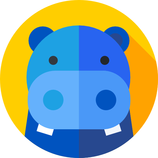 nijlpaard Flat Circular Flat icoon
