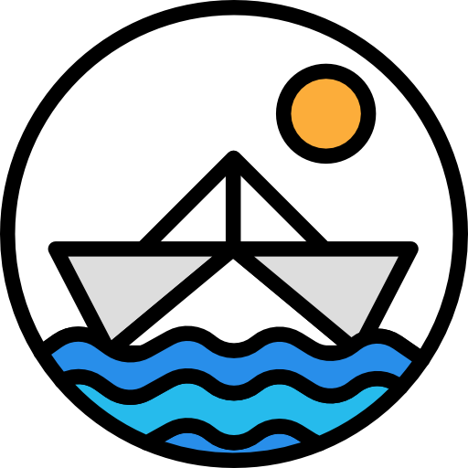 papierowa łódka Darius Dan Lineal Color ikona
