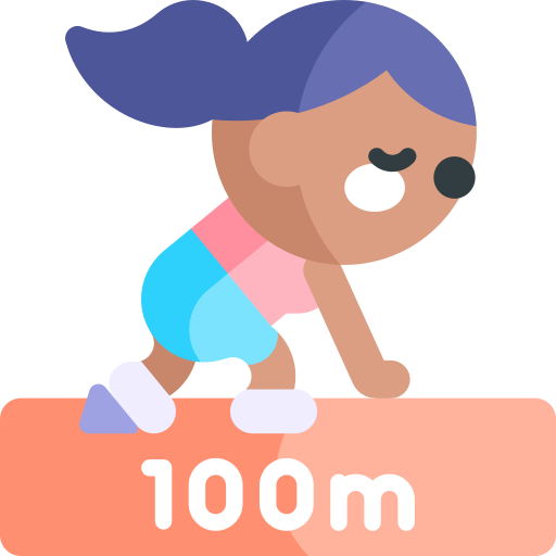 100-meter-lauf Kawaii Flat icon