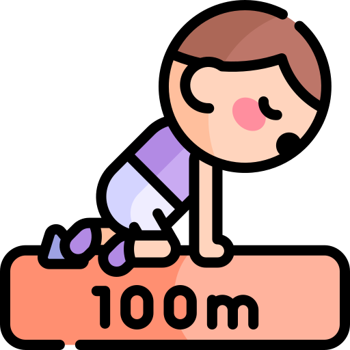 забег на 100 метров Kawaii Lineal color иконка